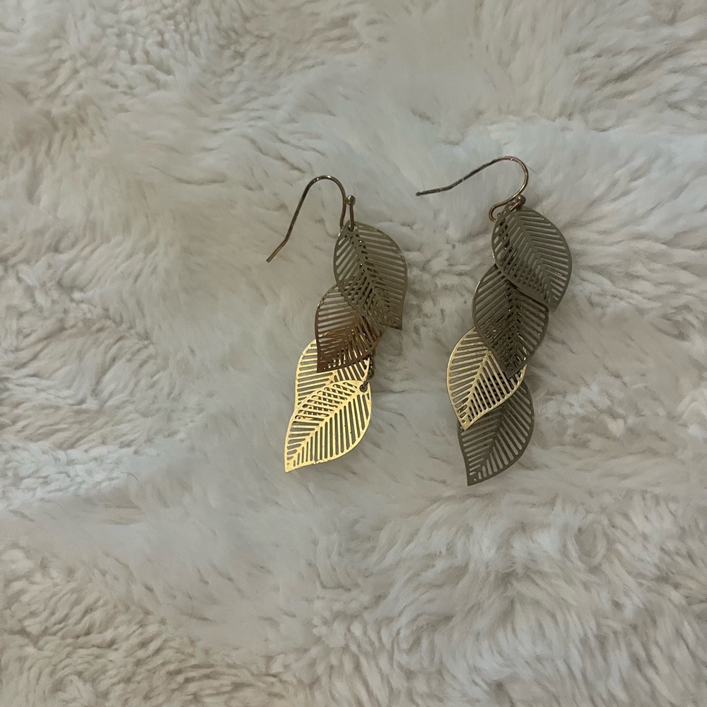 Elegant Gold and Silver Leaf Earrings